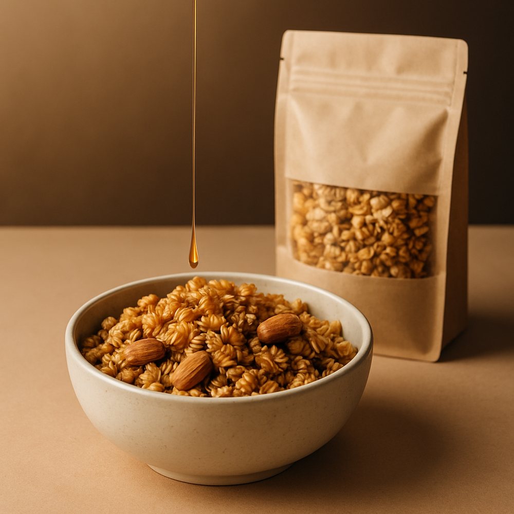Granola artesanal con miel y almendras